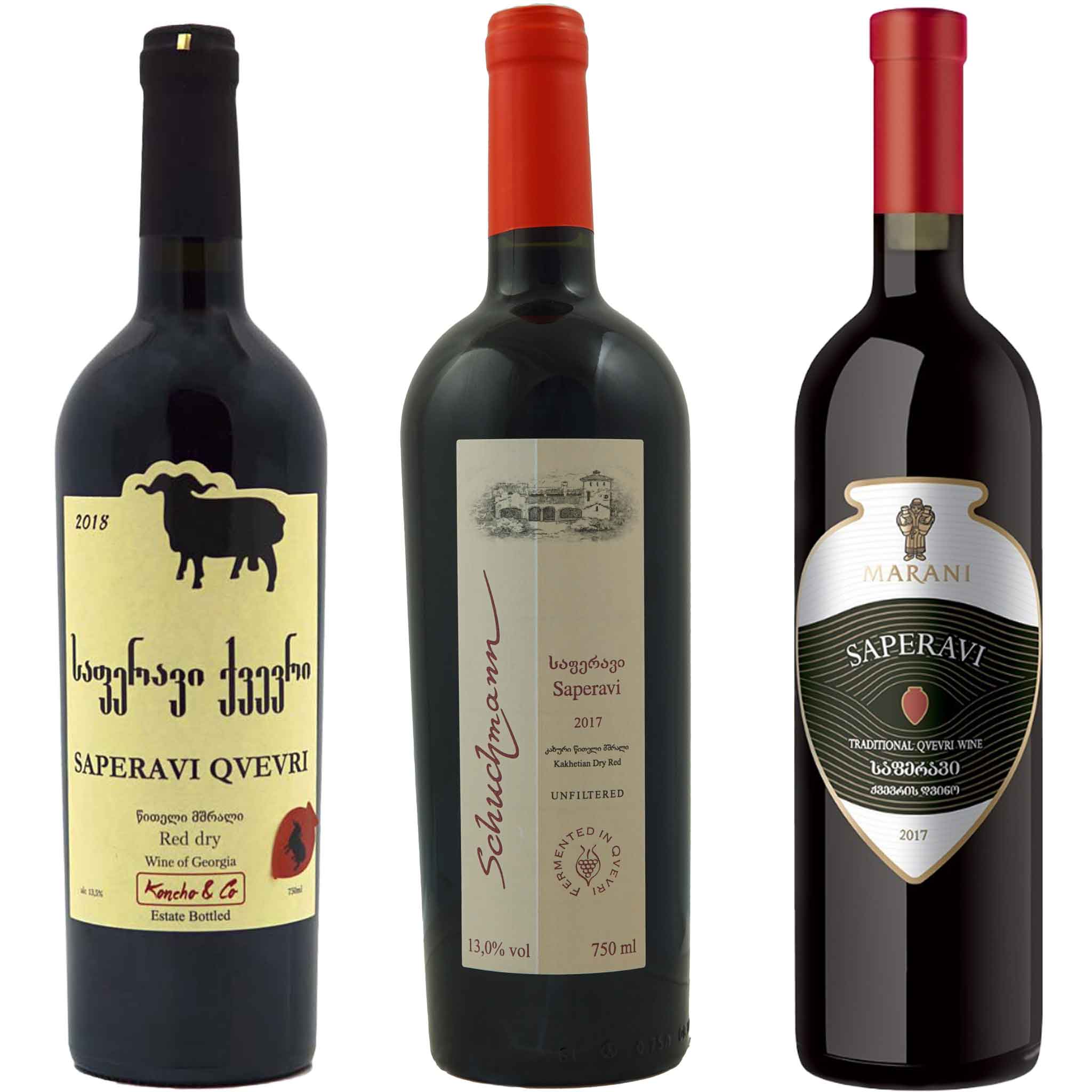 Drei Georgische Rotweine Qvevri 