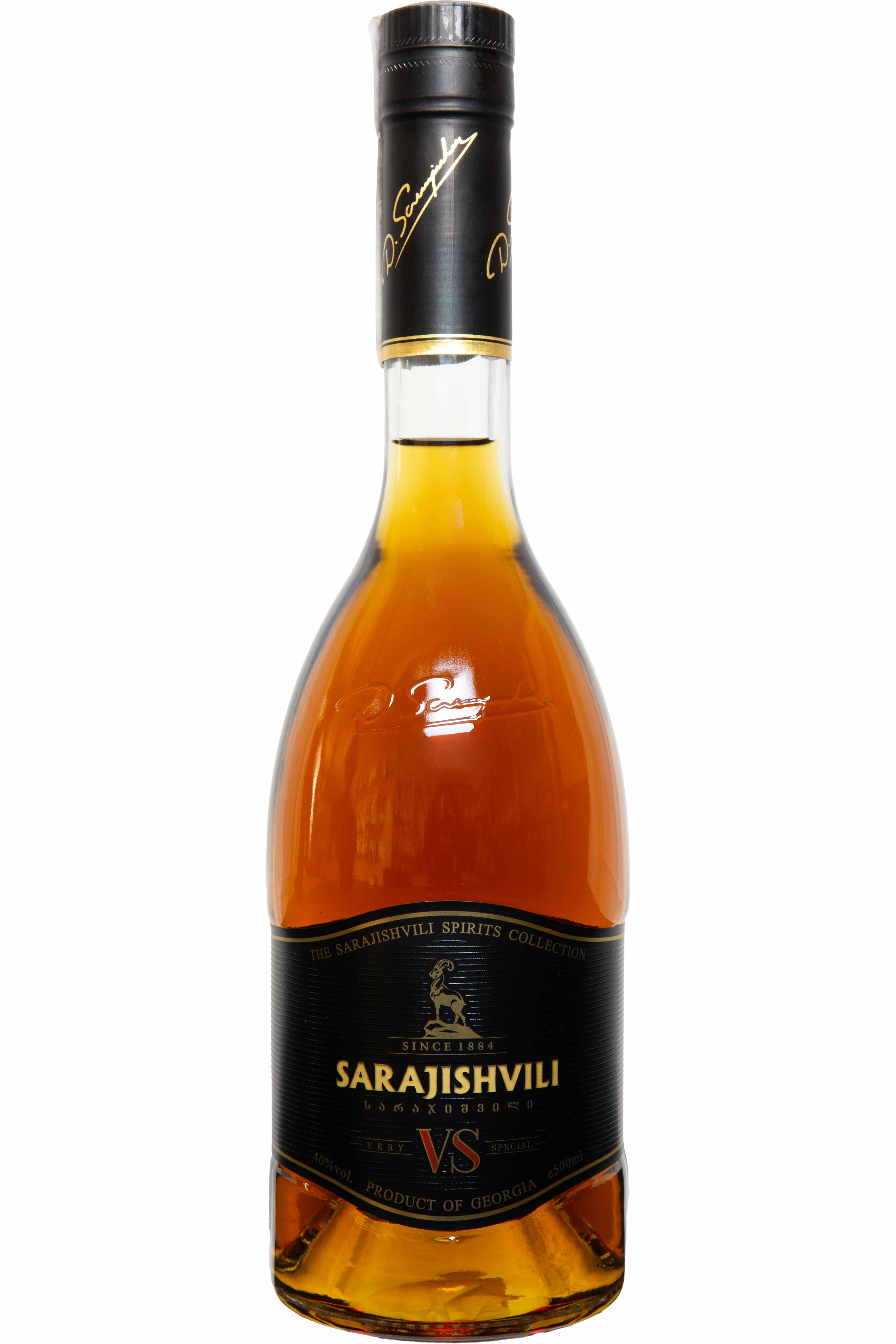 Sarajishvili VS 50cl, reifer georgischer Brandy, gelagert in Eichenfässern, mit Noten von Vanille und Schokolade