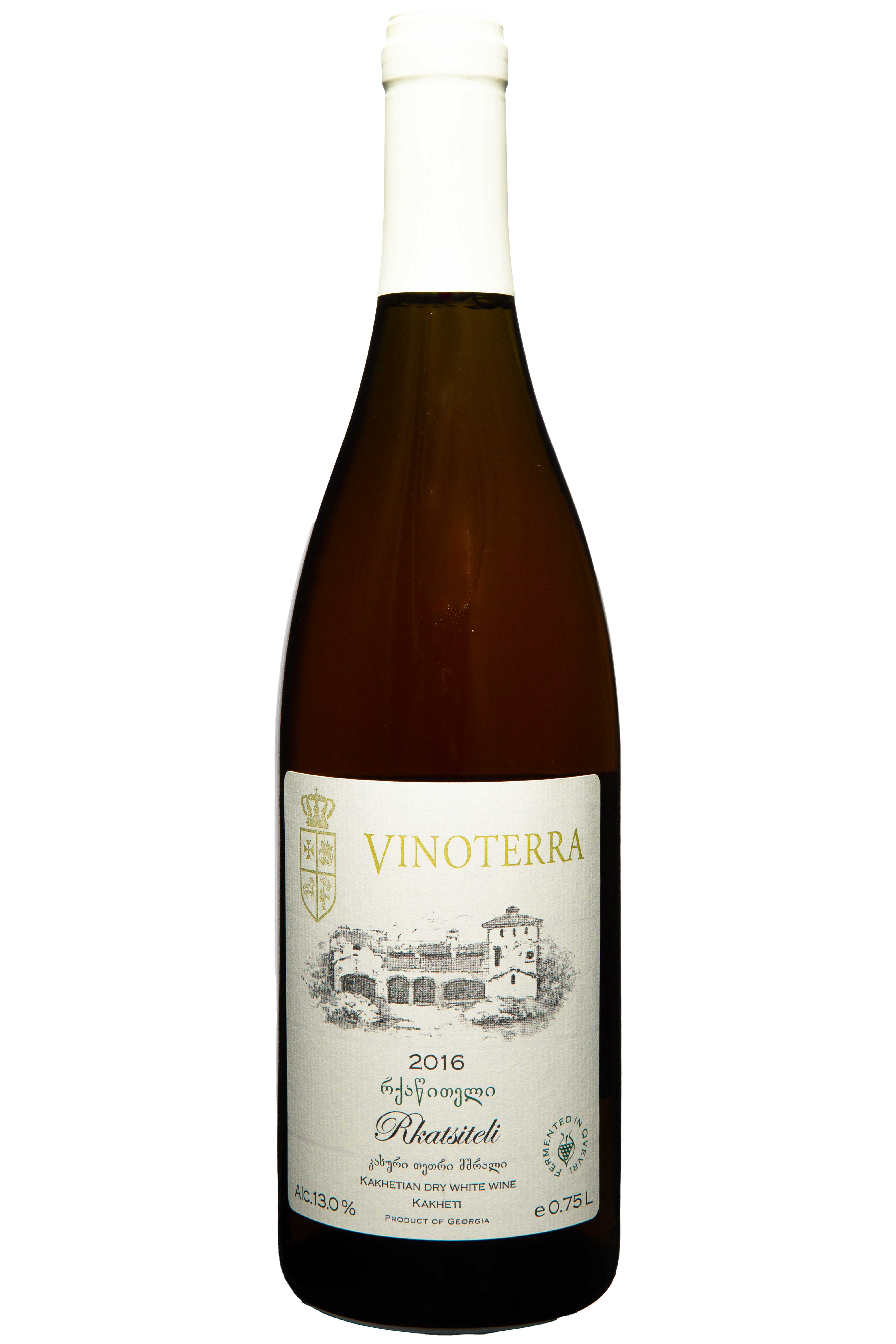 Georgischer Wein Flasche 0,75 Liter Schuchmann Vinoterra Rkatsiteli 2016 Qvevri Orange wine trocken