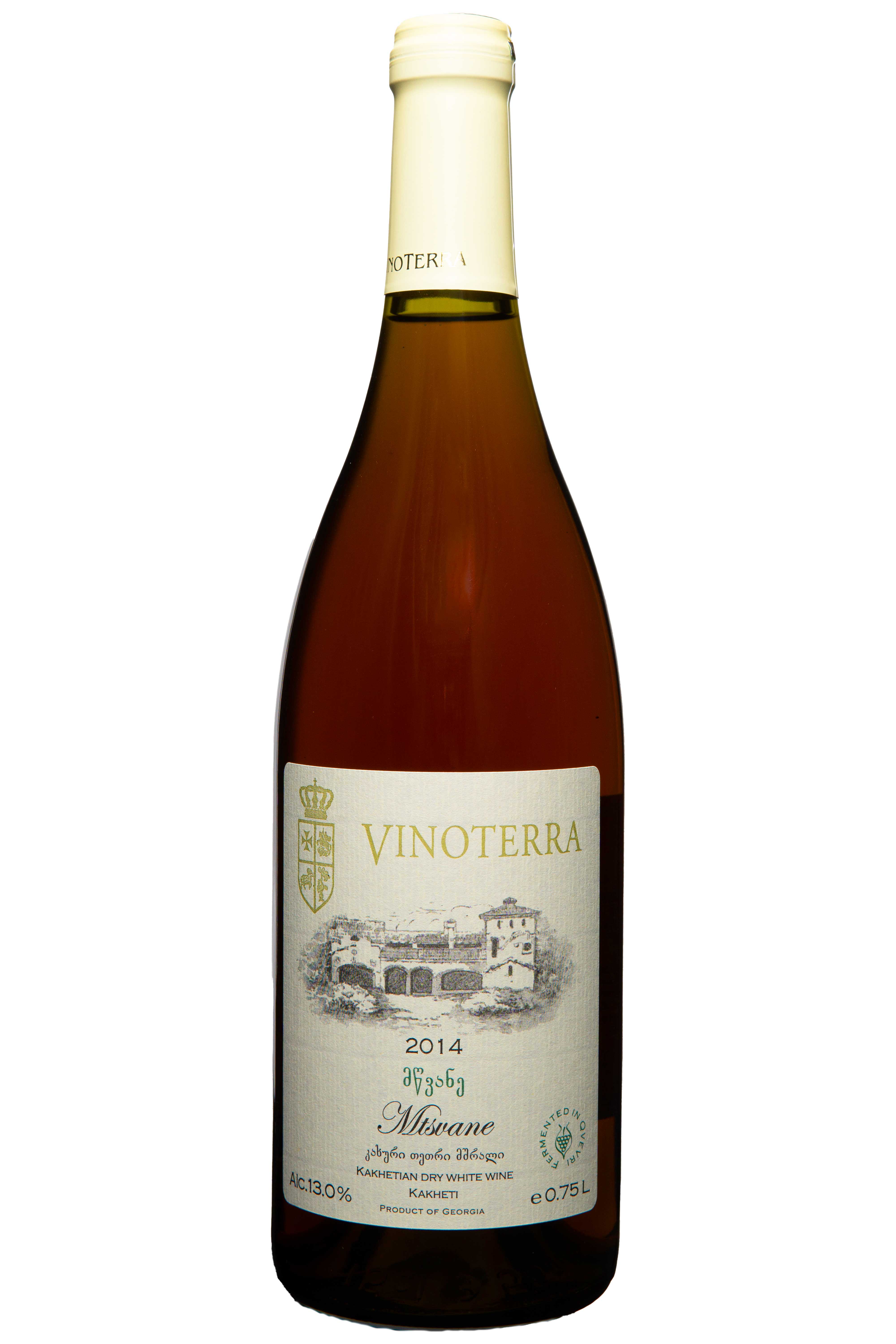 Georgischer Wein Flasche 0,75 Liter Schuchmann Vinoterra Mtsvane 2014 Qvevri Orange wine trocken