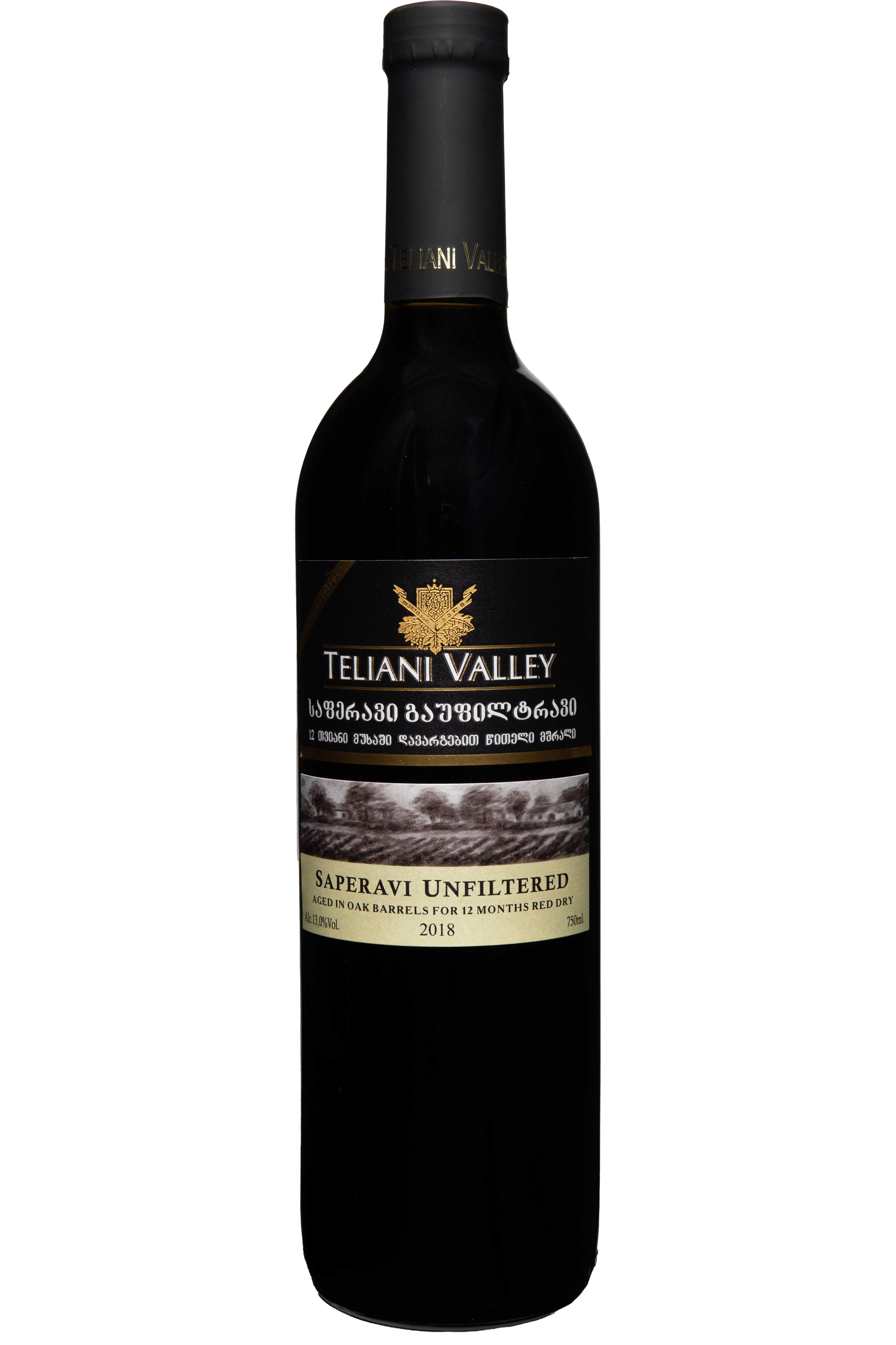 eliani Valley Saperavi Oak unfiltered 2018, robust trockener Rotwein aus Georgien, reich an unverfälschten Aromen